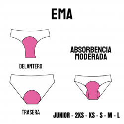 EMA Culote menstrual para chicas de 50 a 110 de cadera