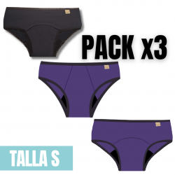 Pack x3 Primer Periodo S Bombacha menstrual moderadas e intensa